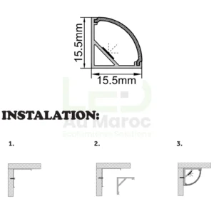 Profilé LED aluminium apparent PR006 – Image 2