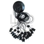 Suspension spider noir 12 douilles E27