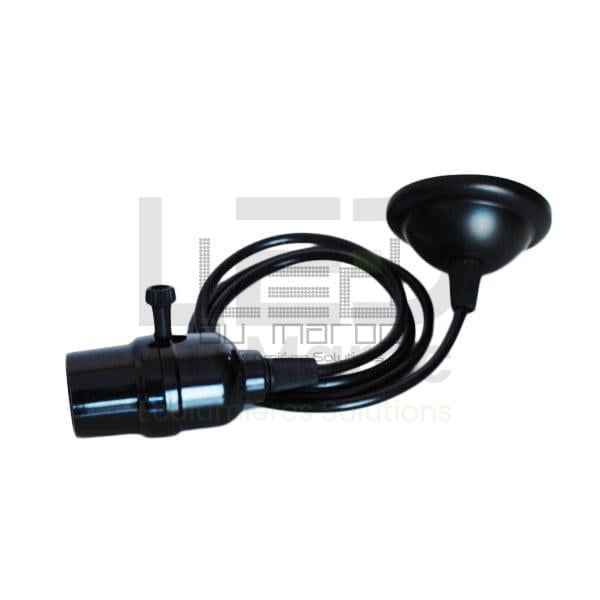 Suspension douille E27 noir 1m