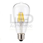 Ampoule led ST64 filament 6w Blanc chaud