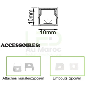 Profilé LED aluminium apparent PR039 – Image 2
