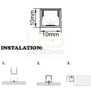 Profilé LED aluminium apparent PR039 – Image 3