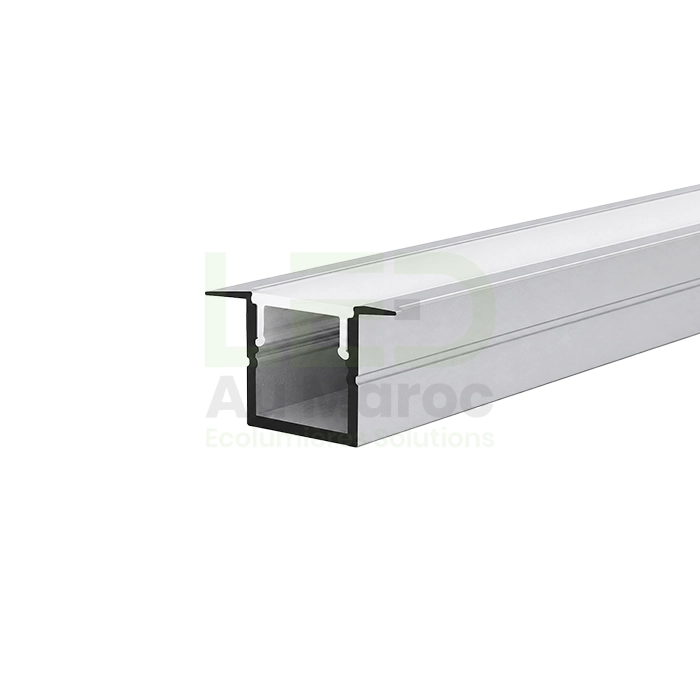 LAM-PR040 Gris Profilé LED Aluminium Encastrable PR040 – Image 1
