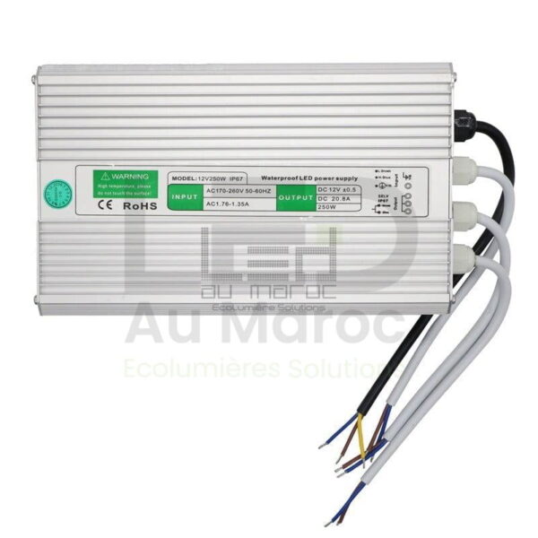 ledaumaroc 12V IP67 Waterproof Transformer Power Supply Adapter LED Driver 10W 250W for 5050 5630 5730