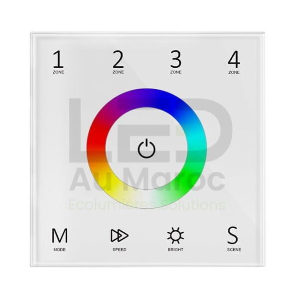 CONTROLEUR DMX RGB RF  4ZONES TACTILE ENCASTRE T13 DIAMANTLED