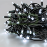 GUIRLANDE LED 10M BLANC FROID FIL NOIR IP65