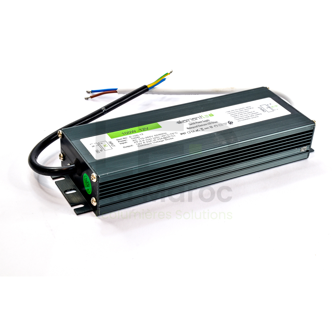 Transformateur Étanche IP67 220V à 12V/24V 60W - Alimentation LED Pour Éclairage Extérieur, Bandes LED, Projecteurs