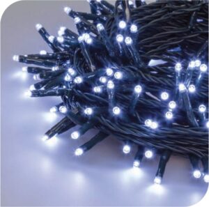 GUIRLANDE LED 10M BLANC FROID FIL NOIR IP65