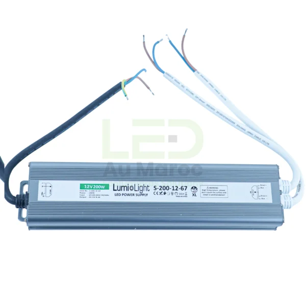TRANSFORMATEUR LED 200W 12V LUMIOLIGHT IP67