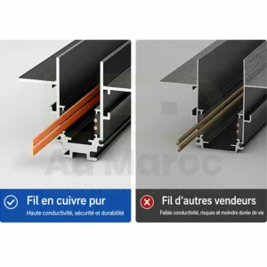 RAIL LUMINEUX MAGNÉTIQUE ENCASTRÉ SANS BORD 2M / 3M – Image 4