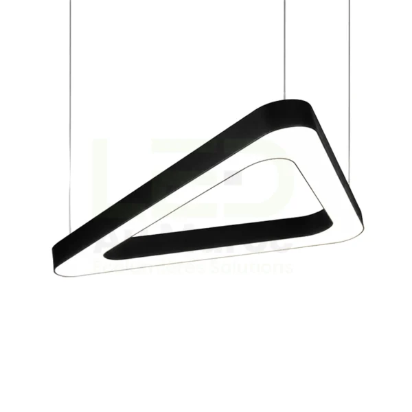 Découvrez notre luminaire LED en forme de triangle arrondi, idéal pour bureaux, commerces et habitations. Design moderne, haute qualité. Livraison au Maroc.