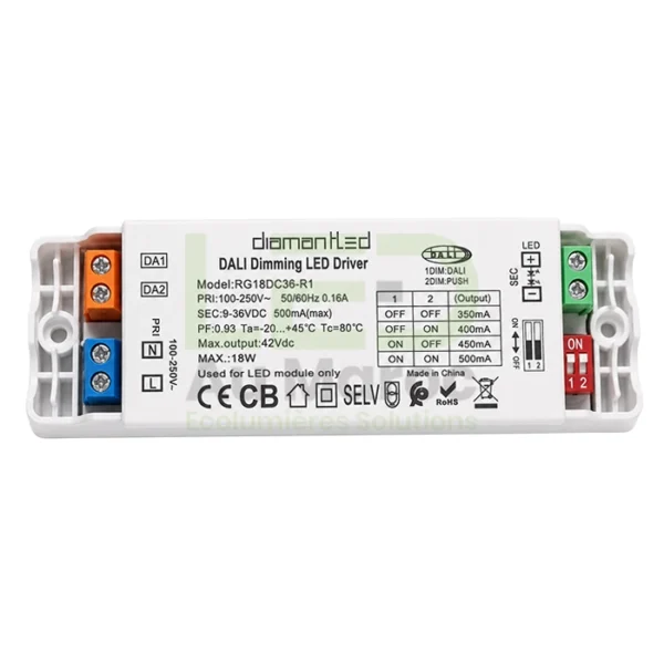 DRIVER DALI+PUSH DIMMABLE 18W 9-36V