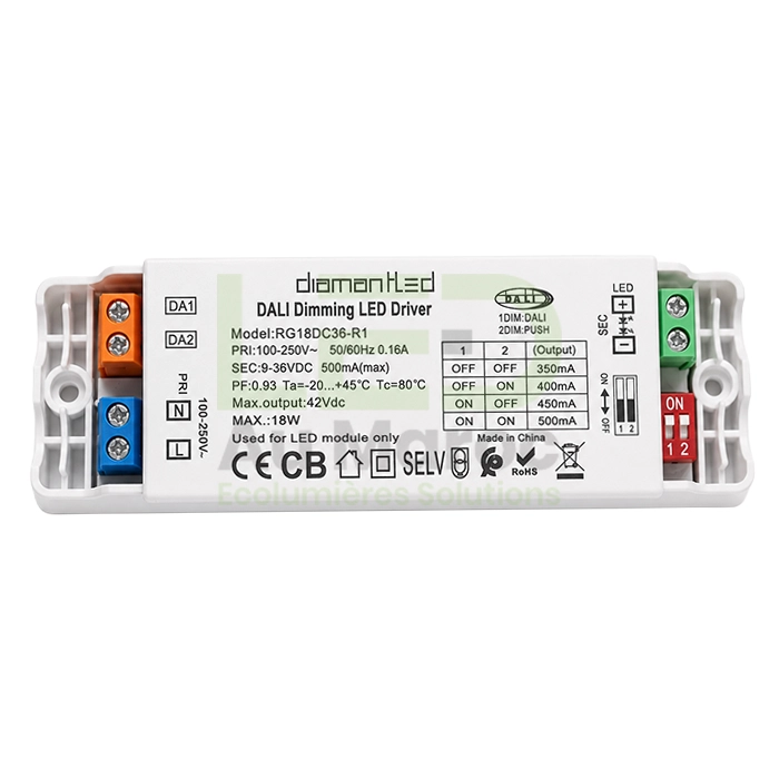 LAM-DL-RG18DC36-R1 DRIVER DALI+PUSH DIMMABLE 18W 9-36V