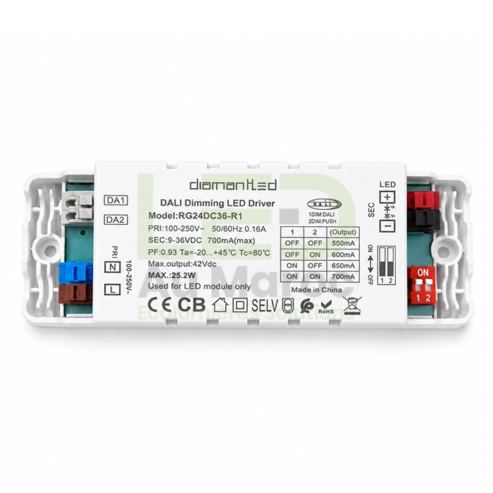 LAM-DL-RG24DC36-R1 DRIVER DALI+PUSH DIMMABLE 25.2W 9-36V – Image 1
