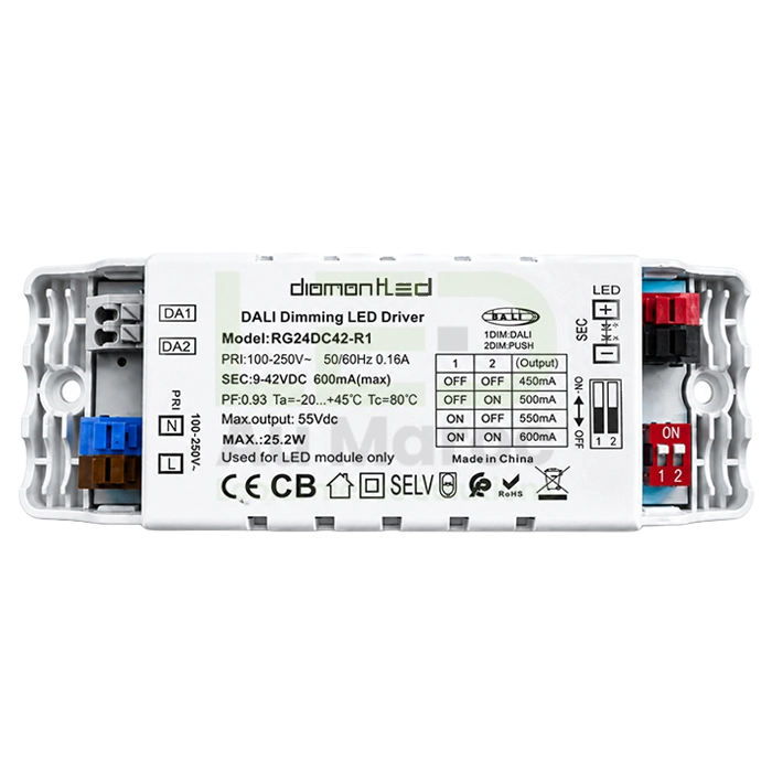 LAM-DL-RG24DC42-R1 DRIVER DALI+PUSH DIMMABLE 25.2W 9-42V – Image 1