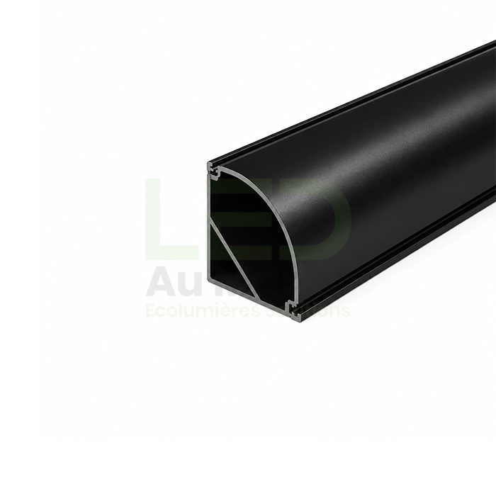 LAM-PR006-N Profilé LED aluminium apparent PR006 Noir – Image 1