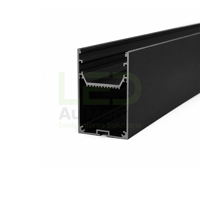 LAM-PR057-N Profilé LED Aluminium Suspendu ou Apparent PR057 Noir – Image 1
