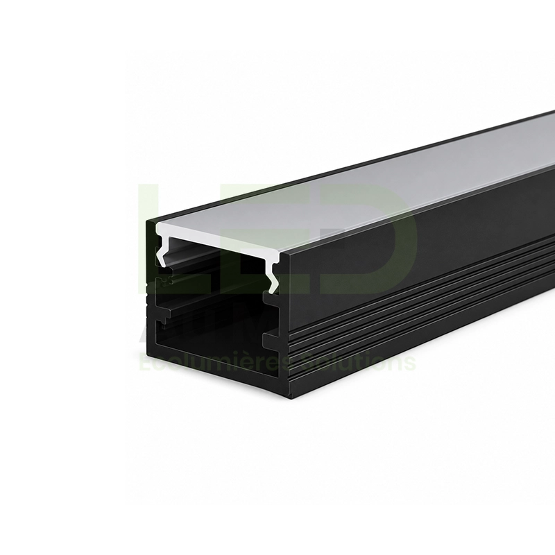 LAM-PR095-N Profilé LED Aluminium APPARENT PR095 Noir – Image 1
