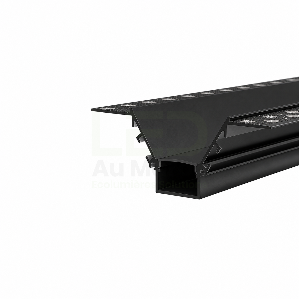 LAM-PR102-n Profilé LED Aluminium PLATRE RETRAIT BLANC PR102 Noir – Image 1