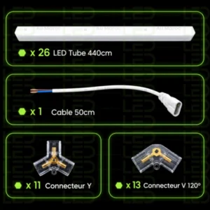 Hexagone LED Lights –5 Line Grid – Image 3
