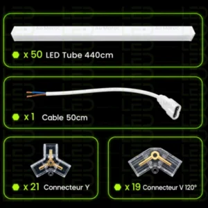 Hexagone LED Lights –11 Line Grid – Image 3