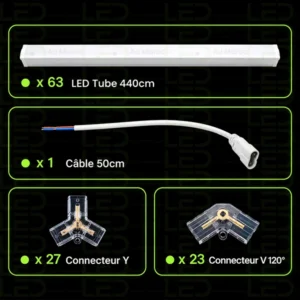 Hexagone LED Lights –14 Line Grid – Image 3