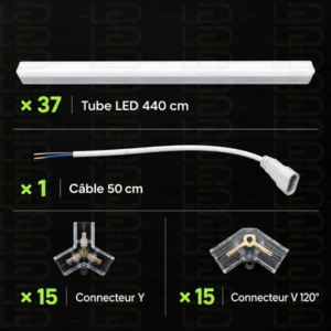 Hexagone LED Lights –8 Line Grid – Image 3