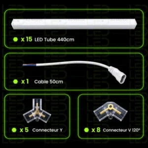 Hexagone LED Lights – 3 Cluster Grid – Image 3