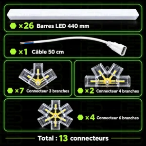 Éclairage LED Géométrique Cœur – Hex Heart – Image 3