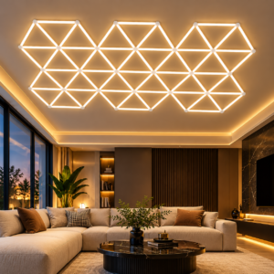 Hexagon LED Lights 3D – Design Géométrique Triangulaire – Image 4